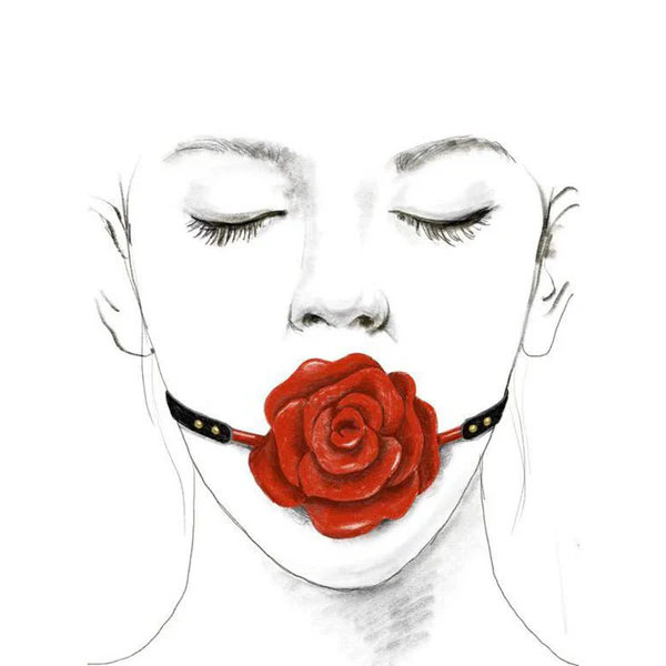 UPKO Rose Ball Gag - Black Strap 300g