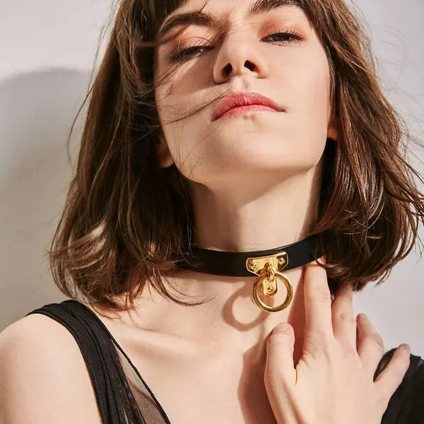 UPKO Leather Cosplay Choker (Leash Purchase Separately）