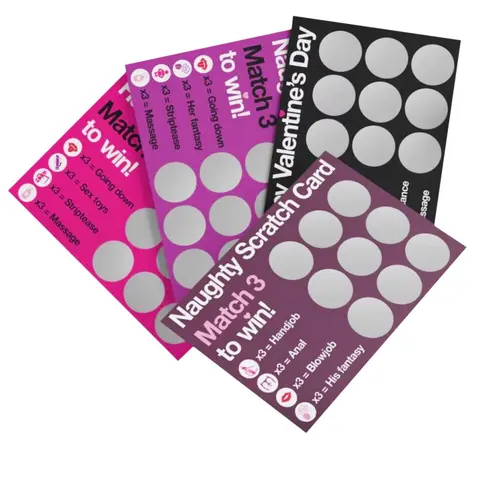 Ssm Naughty Valentine / Birthday Scratch Card (1 Set) 4 Pieces