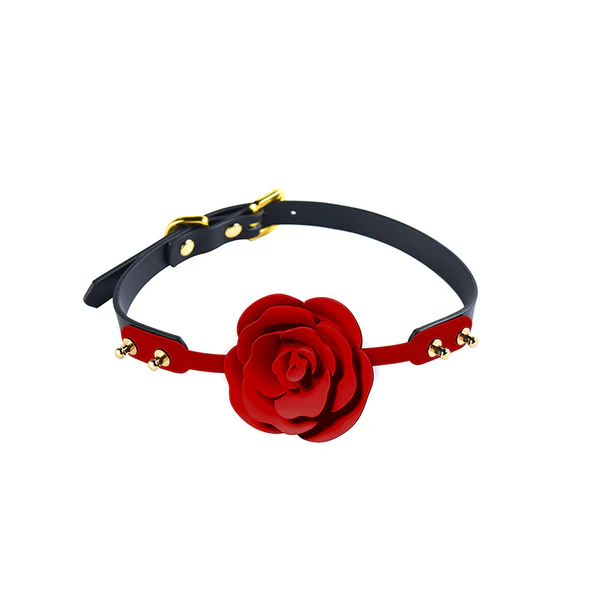 UPKO Rose Ball Gag - Black Strap 300g